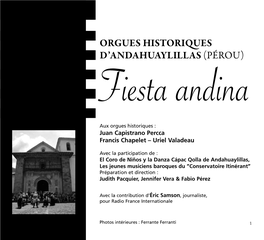 Orgues Historiques D'andahuaylillas