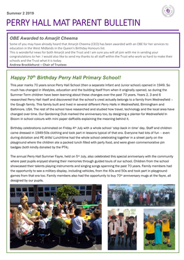 Perry Hall Mat Parent Bulletin