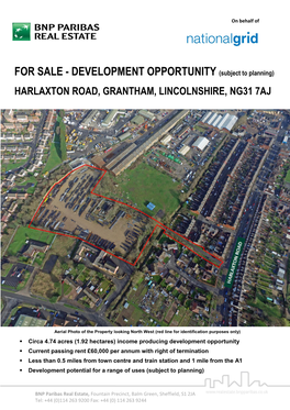 FOR SALE - DEVELOPMENT OPPORTUNITY (Subject to Planning) HARLAXTON ROAD, GRANTHAM, LINCOLNSHIRE, NG31 7AJ