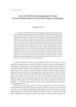 A Cross-Cultural Analysis of Clara Bow's Image in 1920S Japan1