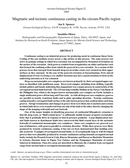 Magmatic and Tectonic Continuous Casting in the Circum-Pacific Region Jon E