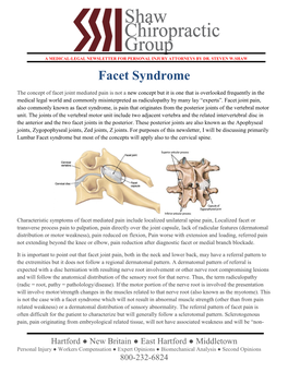 Facet Syndrome