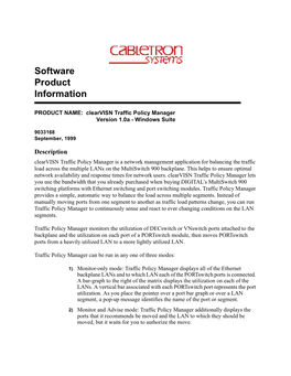 Software Product Information