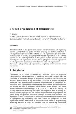 The Self-Organization of Cyberprotest