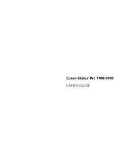 Epson Stylus® Pro 7700/9700 USER's GUIDE