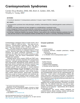 Craniosynostosis Syndromes