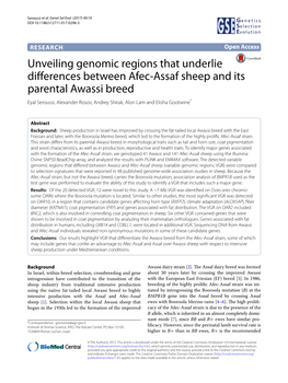 Unveiling Genomic Regions That Underlie Differences Between Afec-Assaf Sheep and Its Parental Awassi Breed
