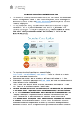 Entry Requirements for the Bailiwick of Guernsey
