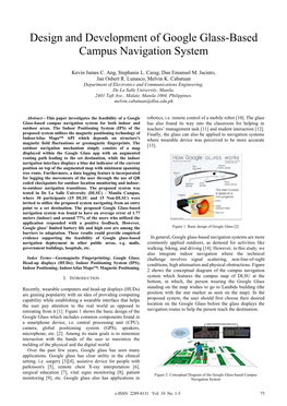 Design and Development of Google Glass-Based Campus Navigation System