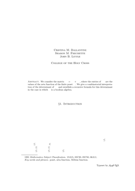 Determinants Associated to Zeta Matrices of Posets