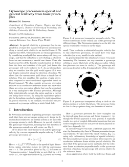 Gyroscope Precession in Special and General Relativity from Basic Princi- Ples Rickard M