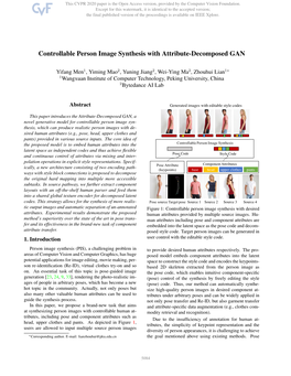 Controllable Person Image Synthesis with Attribute-Decomposed GAN