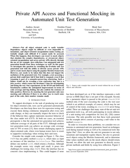 Private API Access and Functional Mocking in Automated Unit Test Generation