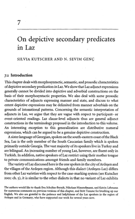 On Depictive Secondary Predicates in Laz