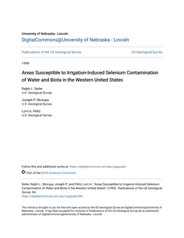 Areas Susceptible to Irrigation-Induced Selenium Contamination of Water and Biota in the Western United States