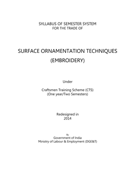 Surface Ornamentation Techniques (Embroidery)