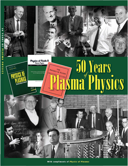 Frontiers in Plasma Physics Research: a Fifty-Year Perspective from 1958 to 2008-Ronald C