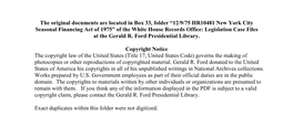 12/9/75 HR10481 New York City Seasonal Financing Act of 1975” of the White House Records Office: Legislation Case Files at the Gerald R