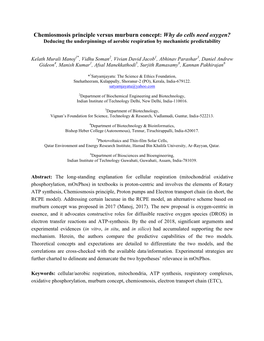 Chemiosmosis Principle Versus Murburn Concept: Why Do Cells Need Oxygen? Deducing the Underpinnings of Aerobic Respiration by Mechanistic Predictability