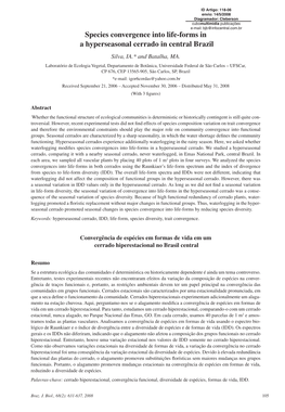 Species Convergence Into Life-Forms in a Hyperseasonal Cerrado in Central Brazil Silva, IA.* and Batalha, MA