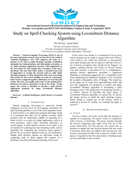 Study on Spell-Checking System Using Levenshtein Distance Algorithm