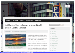 Add Boston Harbor Islands to Your (Beach) Search Bucket List This Summer ARCHIVES