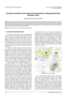 Calculation and Analysis of the Loads of Dou-Gong Brackets on Ming Dynasty Wooden Buildings in China