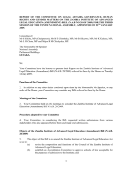 REPORT BILL NO 20 of 2009.Pdf