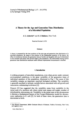 A Theory for the Age and Generation Time Distribution of a Microbial Population