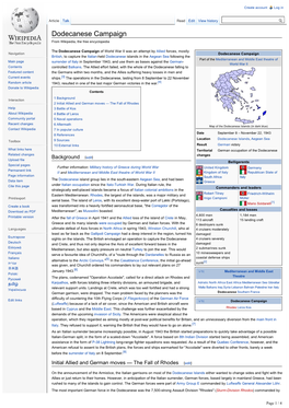 Dodecanese Campaign from Wikipedia, the Free Encyclopedia