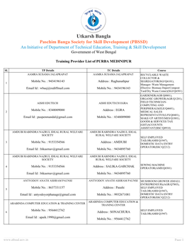 Paschim Banga Society for Skill Development (PBSSD) an Initiative of Department of Technical Education, Training & Skill Development Government of West Bengal