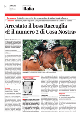 Arrestato Il Boss Raccuglia «È Il Numero 2 Di Cosa Nostra»