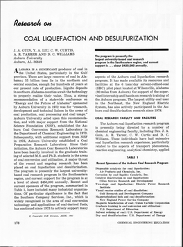Coal Liquefaction and Desulfurization