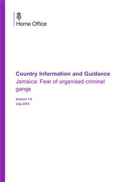 Country Information and Guidance Jamaica: Fear of Organised Criminal Gangs