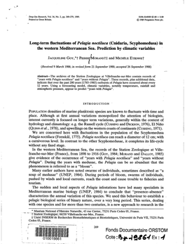 Long-Term Fluctuations of Pelagia Noctiluca (Cnidaria, Scyphomedusa) in the Western Mediterranean Sea