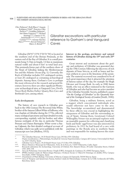 Gibraltar Excavations with Particular Reference to Gorham's and Vanguard Caves