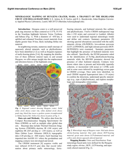 Mineralogic Mapping of Huygens Crater, Mars: a Transect of the Highlands Crust and Hellas Basin Rim