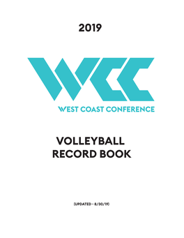 2019 Volleyball Record Book