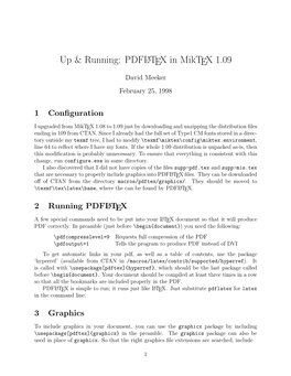 Up & Running: PDFLATEX in Miktex 1.09