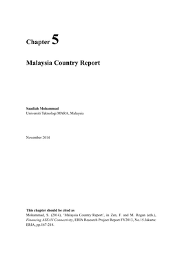 Chapter 5 Malaysia Country Report
