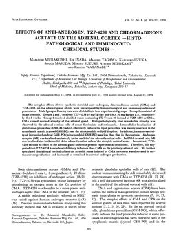 Effects of Anti-Androgen, Tzp-4238 and Chlormadinone Acetate on the Adrenal Cortex -Histo- Pathological and Immunocyto- Chemical Studies