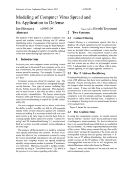 Modeling of Computer Virus Spread and Its Application to Defense