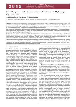 Mount Aragats As a Stable Electron Accelerator for Atmospheric High-Energy Physics Research