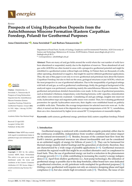 Eastern Carpathian Foredeep, Poland) for Geothermal Purposes