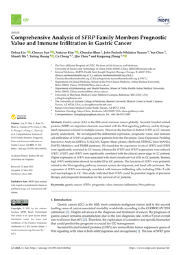 Comprehensive Analysis of SFRP Family Members Prognostic Value and Immune Inﬁltration in Gastric Cancer