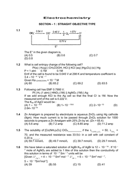 Electrochemistry SECTION