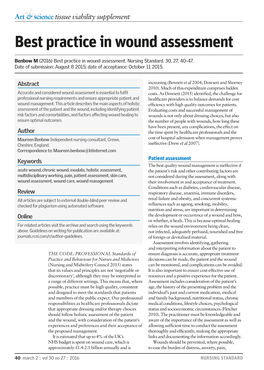 Best Practice in Wound Assessment