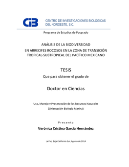 TESIS Doctor En Ciencias