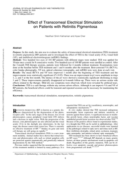 Effect of Transcorneal Electrical Stimulation on Patients with Retinitis Pigmentosa