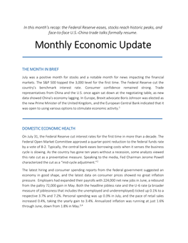 Monthly Economic Update